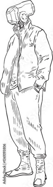 Fototapeta cyber punk droid 