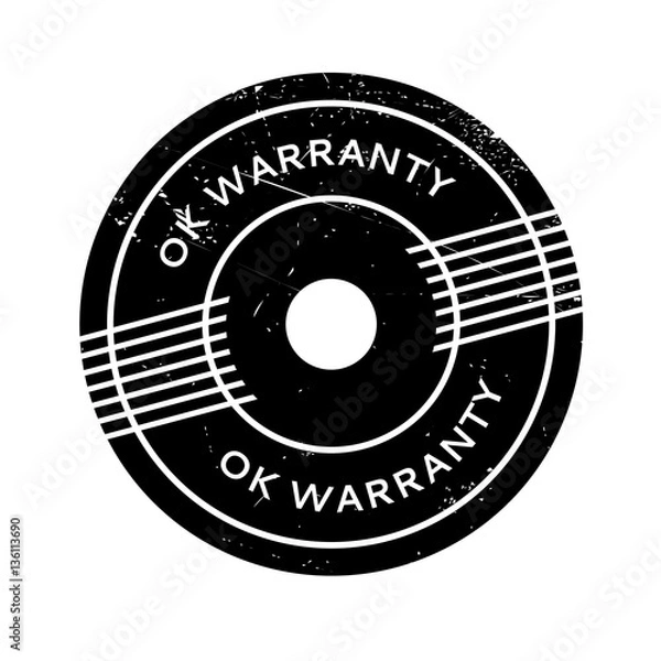 Fototapeta Ok Warranty rubber stamp. Grunge design with dust scratches. Effects can be easily removed for a clean, crisp look. Color is easily changed.