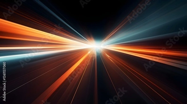 Fototapeta Mesmerizing speed motion light blur abstract backlighting dynamic energy flow