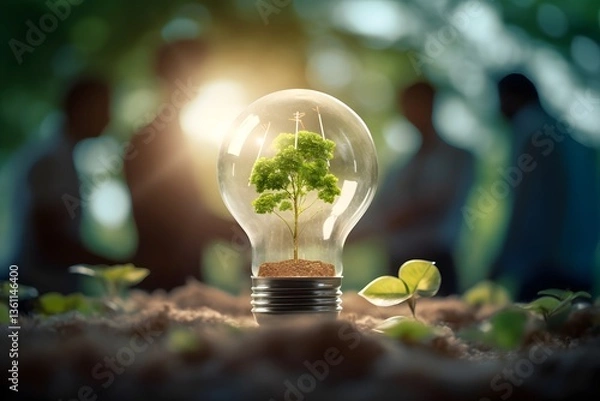 Fototapeta Corporate Environmental Social Governance Concept for Sustainable Development and Investment in Renewable Energy Technology