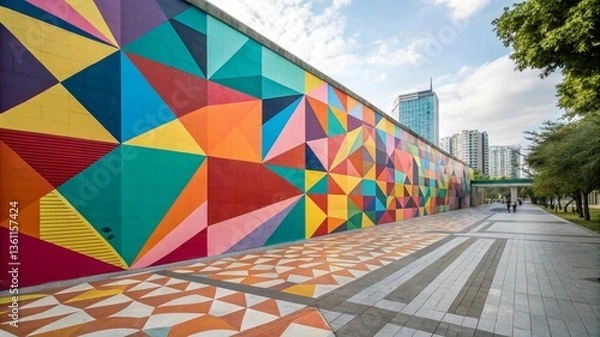 Obraz colorful umbrella on the street