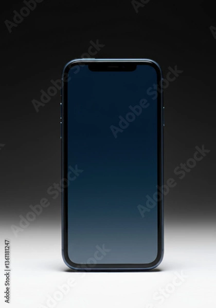 Obraz Modern Smartphone Mockup with Gradient Black Screen