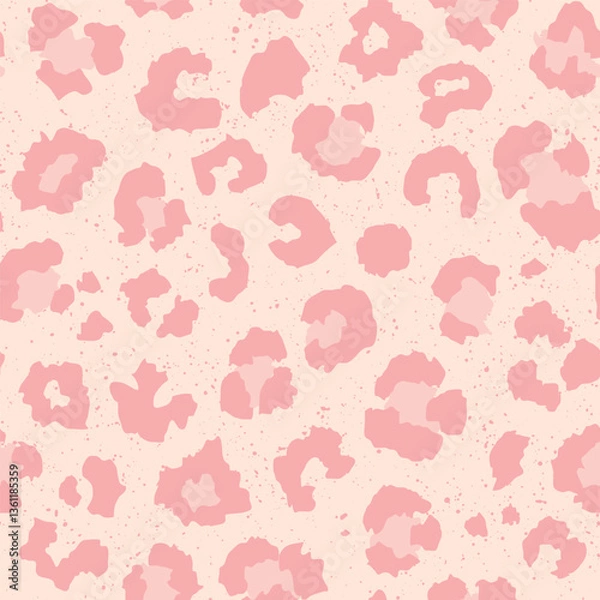 Obraz Beige pink leopard print. Vector seamless pattern. Abstract pastel color animal print.