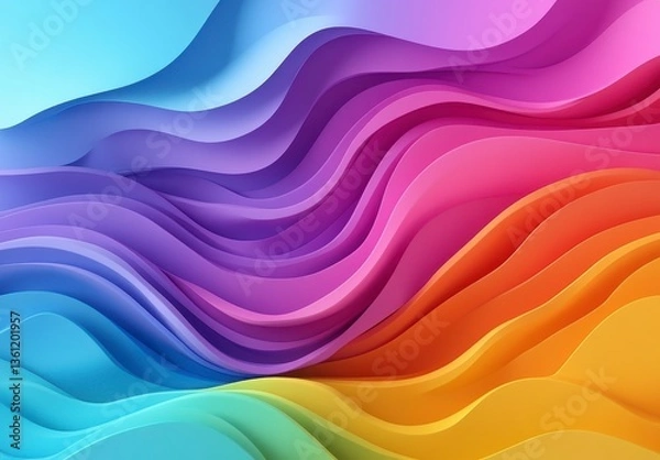 Fototapeta Abstract Colorful Wavy Background with Vibrant Gradient Texture