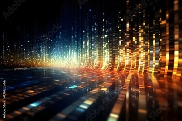 Fototapeta Dazzling Digital Tapestry of Technology Data and Energy in Abstract Motion