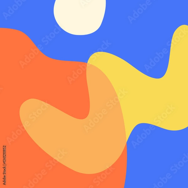 Fototapeta Groovy colourful abstract shape background