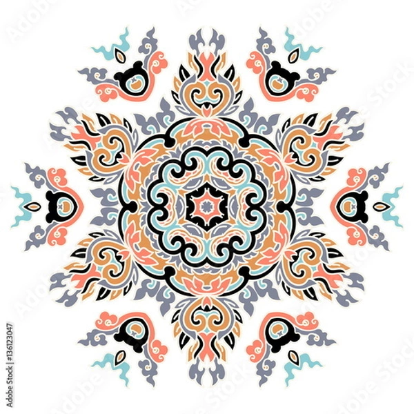 Fototapeta Beautiful mandala. Round ornamental pattern.