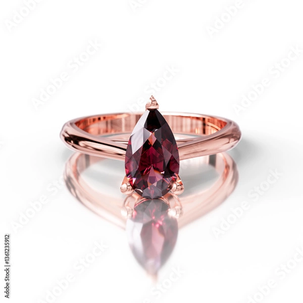 Obraz Wedding Ring with Pear Cut Diamond