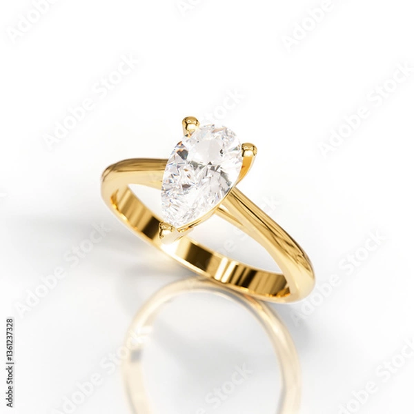 Fototapeta Perfect Solitaire Engagement Ring