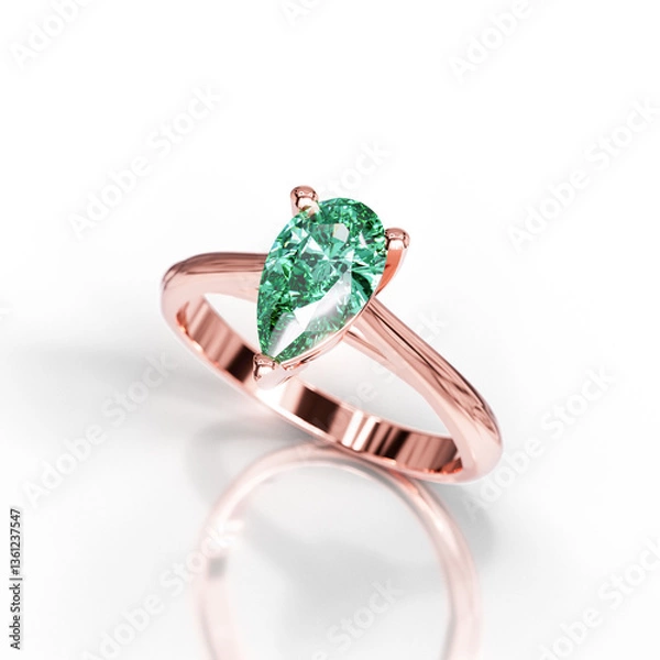 Obraz Modern Pear Cut Solitaire Engagement Ring