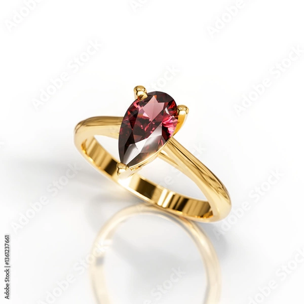 Obraz Classic Solitaire Ring with Pear-Shaped Diamond