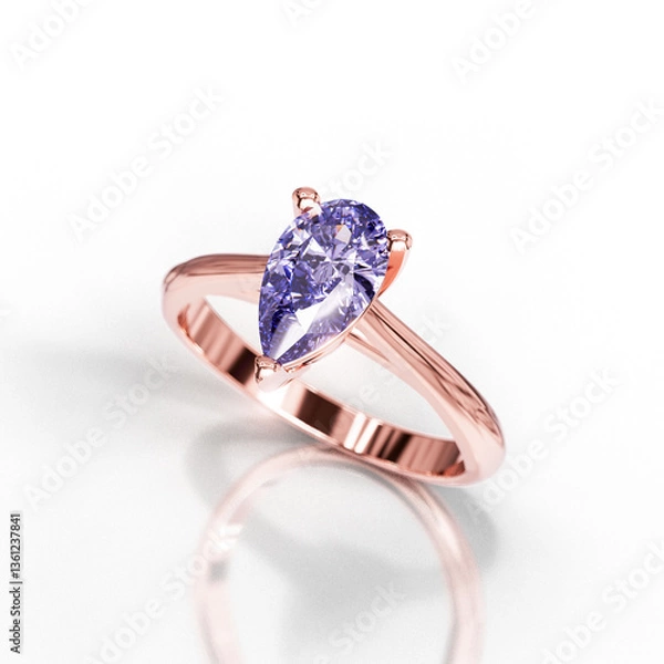 Obraz Luxury Pear Cut Solitaire Ring