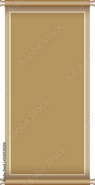 Obraz Ancient Chinese Traditional Scroll, Elegant Oriental Banner with Classic Patterns, suitable for various Oriental and Chinese-style designs, as well as festivals and celebrations.
