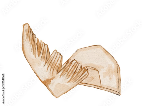 Obraz 水彩で描いた春野菜のたけのこ料理食材の水彩ベクターイラスト素材