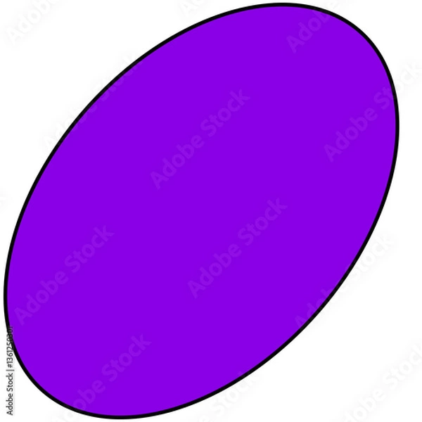 Obraz Ellipse shape placed on white background.