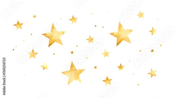 Obraz golden stars on a white background