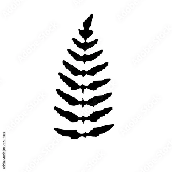 Fototapeta Monochrome Abstract Tree Silhouette on White