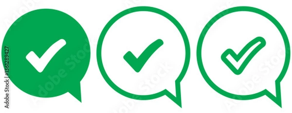 Fototapeta thin line speech bubble like dos and donts. concept of checklist element and reject or accept symbol for evaluation quiz. outline simple trend logotype graphic design illustration isolated on white
