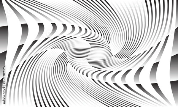 Obraz abstract black white gradient irregular twist line pattern design suitable for background.