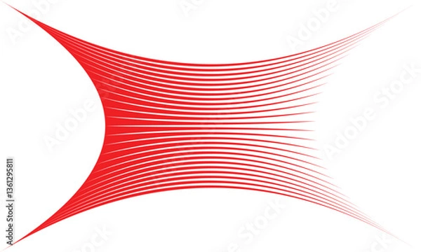 Obraz abstract red thin to thick inflate line pattern suitable for background.