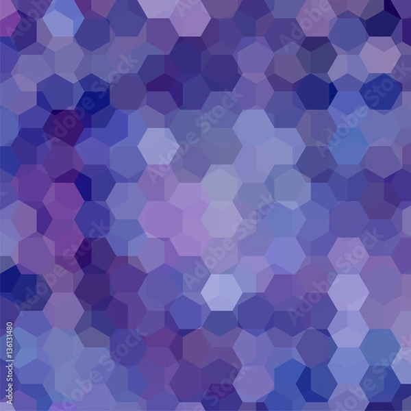 Obraz Abstract background consisting of blue, purple, violet hexagons. Geometric design for business presentations or web template banner flyer. Vector illustration