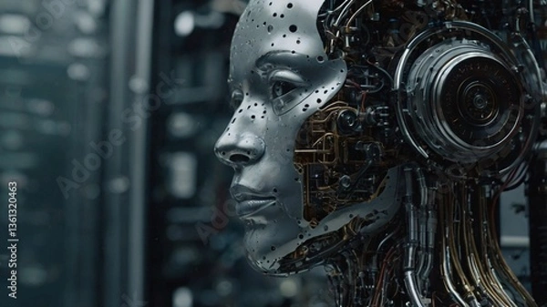 Fototapeta robot human living