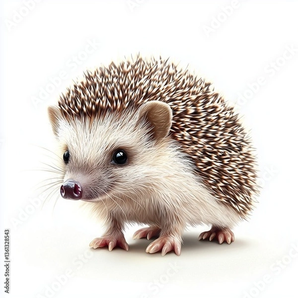 Fototapeta hedgehog on white background