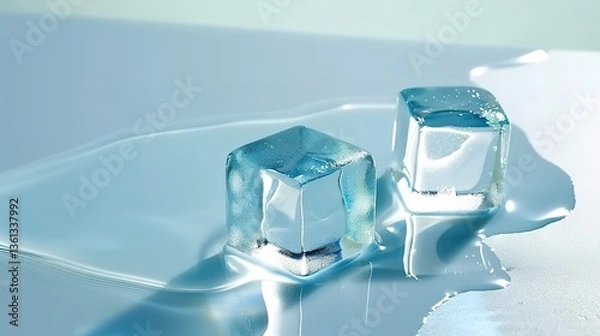 Obraz melting ice cubes