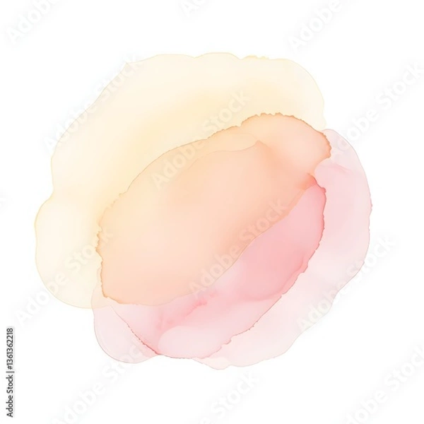 Fototapeta 부드러운 파스텔 수채화 잉크 번짐 