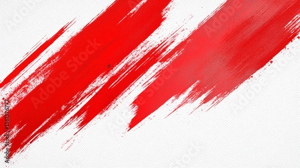Obraz Bold Red Brush Stroke Design On White Background