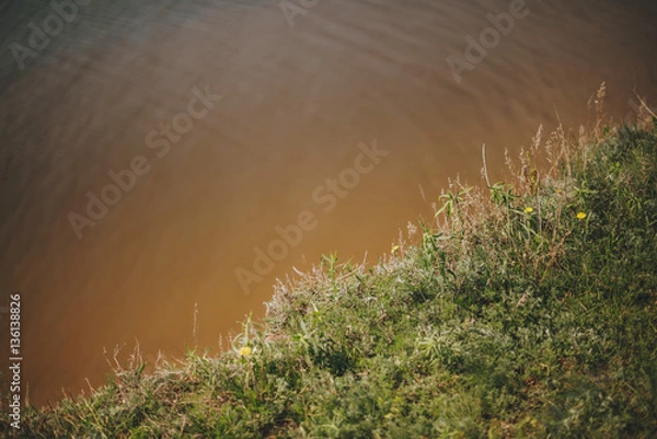 Fototapeta Lake view from the top. Place for text