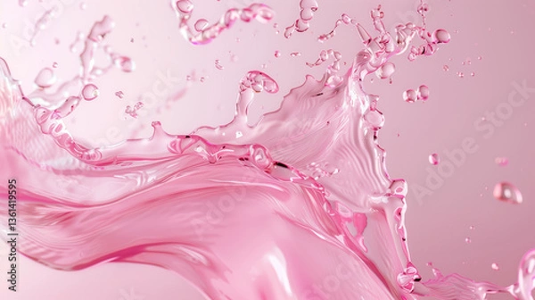 Obraz " 宙に舞うスプラッシュなピンクの液体のモーション撮影. "