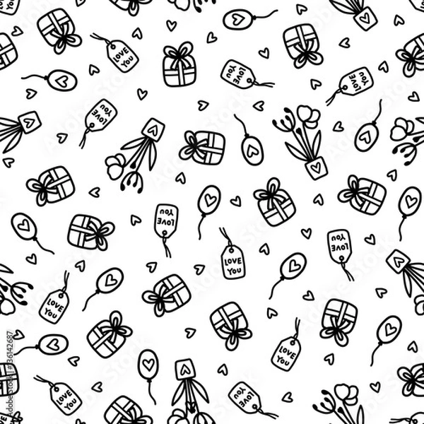 Fototapeta Doodles cute seamless pattern.