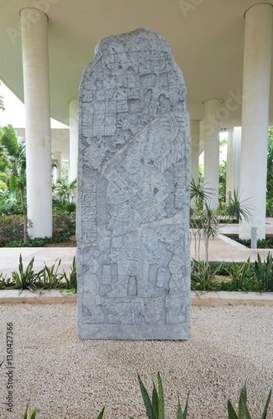 Fototapeta The Mayan Museum at Cancun's San Miguelito ruins