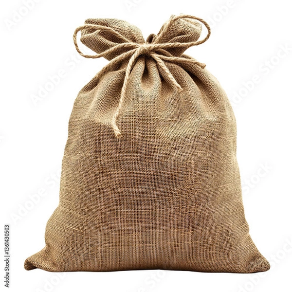 Obraz Burlap sack or sackcloth bag isolated on a transparent background