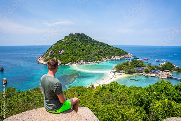 Obraz rajska plaża zatoka z trzech stron