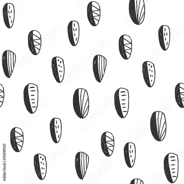 Fototapeta Abstract black and white seamless pattern. Vector illustration