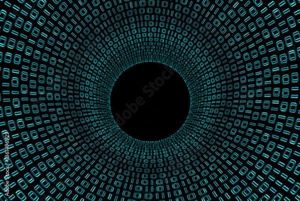Fototapeta 3d Data Digital Binary Tunnel