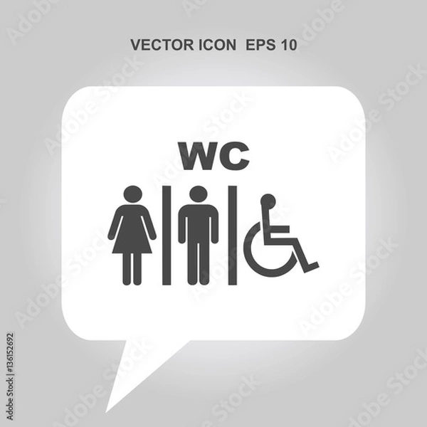 Fototapeta wc vector icon