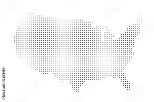 Fototapeta U.S. maps, dots, circles, middle - objects, icons, symbols, pictograms