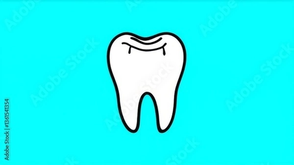 Obraz tooth on blue background