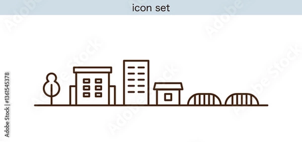 Fototapeta 街のアイコンセット