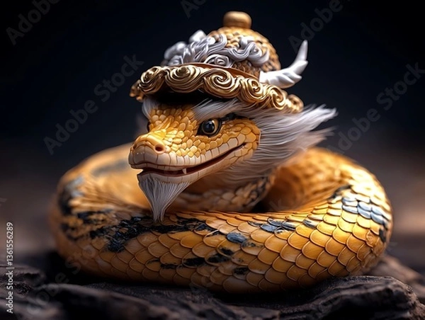 Obraz Dragon Snake, Closeup, Stone