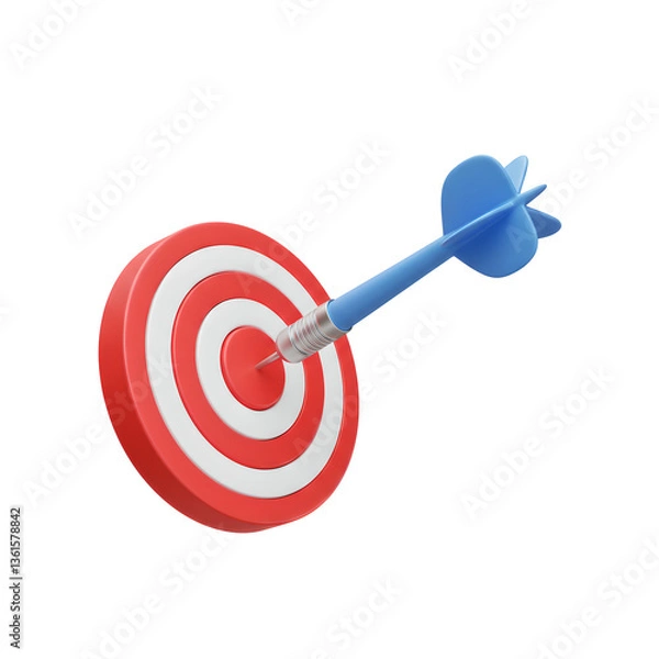 Obraz 3D dart hitting target