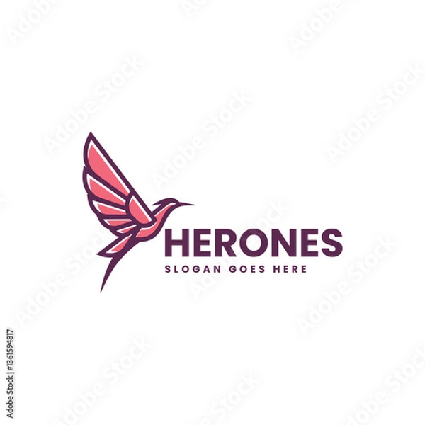 Fototapeta Herones Simple Mascot Logo