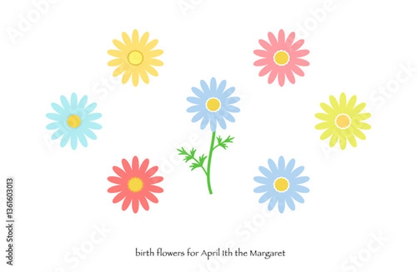 Obraz マーガレットのイラスト 01