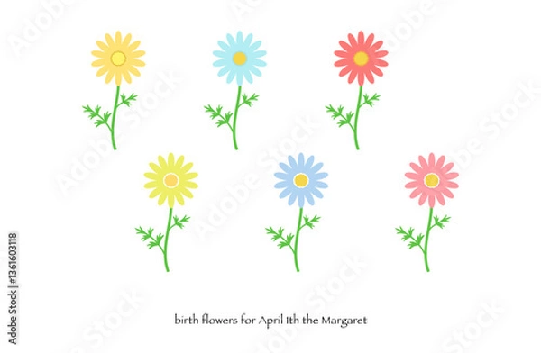 Obraz マーガレットのイラスト 02