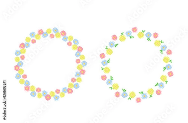 Obraz マーガレットの丸いフレーム 02