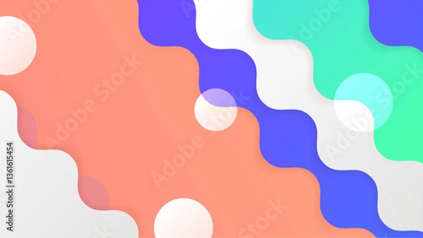Fototapeta simple colorful abstract geometric background with shapes vector illustration