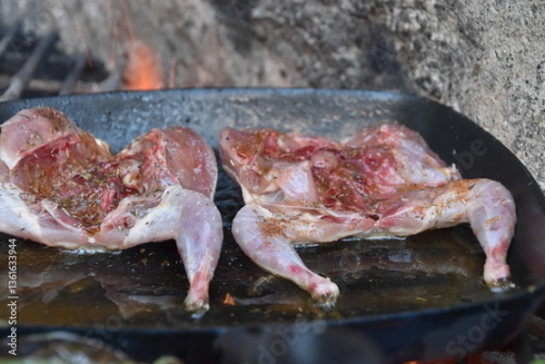 Fototapeta Pollo en barbacoa